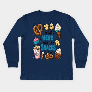 I'm Just Here For The Snacks Kids Long Sleeve T-Shirt